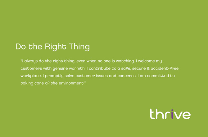 thrive do the right thing
