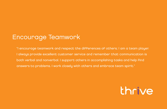 thrive encourage teamwork